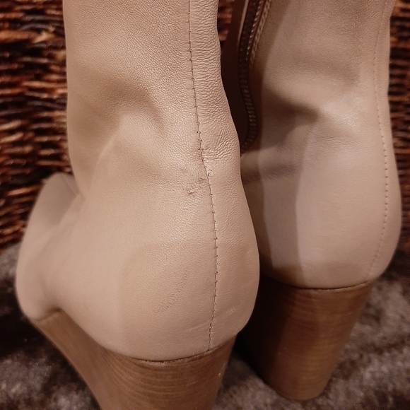 Rag & Bone Phoenix Leather Wedge Ankle Bootie Sock Boot Womens 40 9.5 Cream Tan - Picture 5 of 10